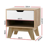 Modern Two-Tone Wooden Nightstand with Drawer and Shelf Storage