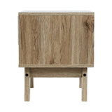 Modern Two-Tone Wooden Nightstand with Drawer and Shelf Storage