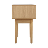 Rattan-Inspired Modern Bedside Table with Drawer and Storage Space - 45-Degree Angle