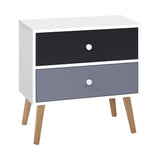 Scandinavian-Style Nightstand with Storage Drawers and Splayed Legs