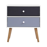 Scandinavian-Style Nightstand with Storage Drawers and Splayed Legs