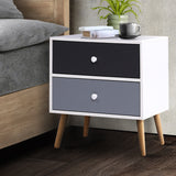 Scandinavian-Style Nightstand with Storage Drawers and Splayed Legs