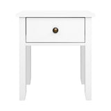 Classic White Nightstand with Drawer and Open Storage Space - Top-Down View