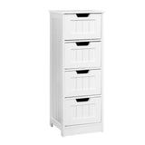 Rustic White Storage Cabinet with Four Drawers - Multi-Functional Chest for Home Use