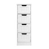 Rustic White Storage Cabinet with Four Drawers - Multi-Functional Chest for Home Use