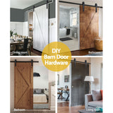 Cefito 2m Premium Steel Sliding Barn Door Kit for Modern Interiors