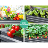 Extra-Large Galvanised Steel Raised Garden Bed for Growing Vegetables and Herbs - 210 x 90 cm