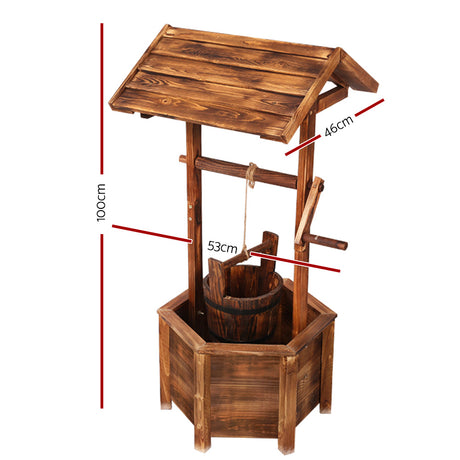 Charming Vintage-Style Wooden Wishing Well for Garden Decor