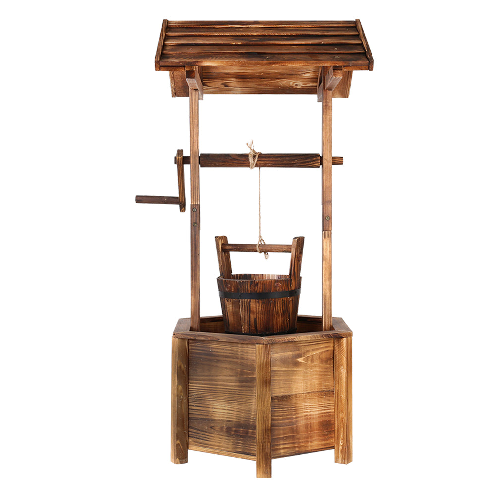 Charming Vintage-Style Wooden Wishing Well for Garden Decor