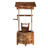 Charming Vintage-Style Wooden Wishing Well for Garden Decor