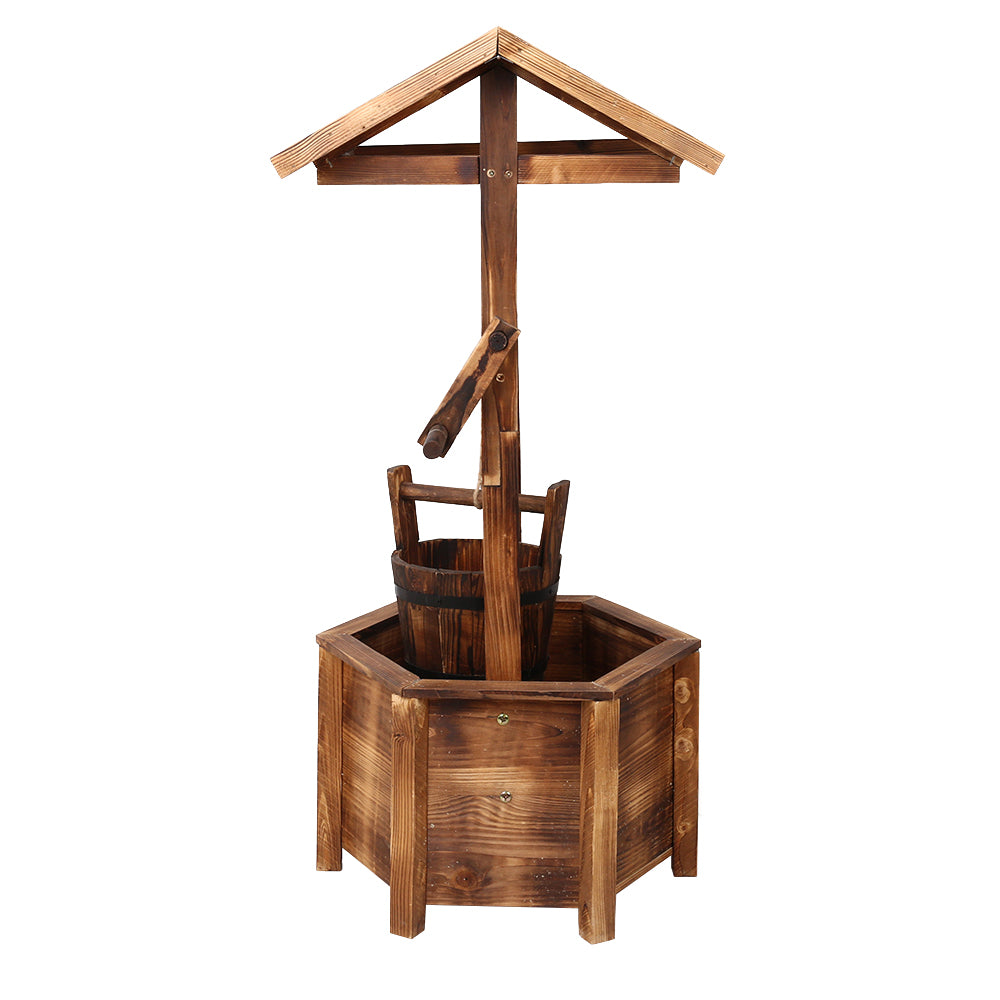 Charming Vintage-Style Wooden Wishing Well for Garden Decor