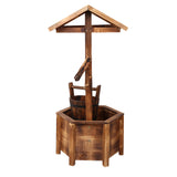 Charming Vintage-Style Wooden Wishing Well for Garden Decor