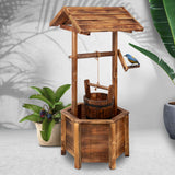 Charming Vintage-Style Wooden Wishing Well for Garden Decor