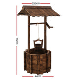 Gardeon Vintage-Style Wooden Wishing Well Planter with Bucket for Enchanting Outdoor Decor