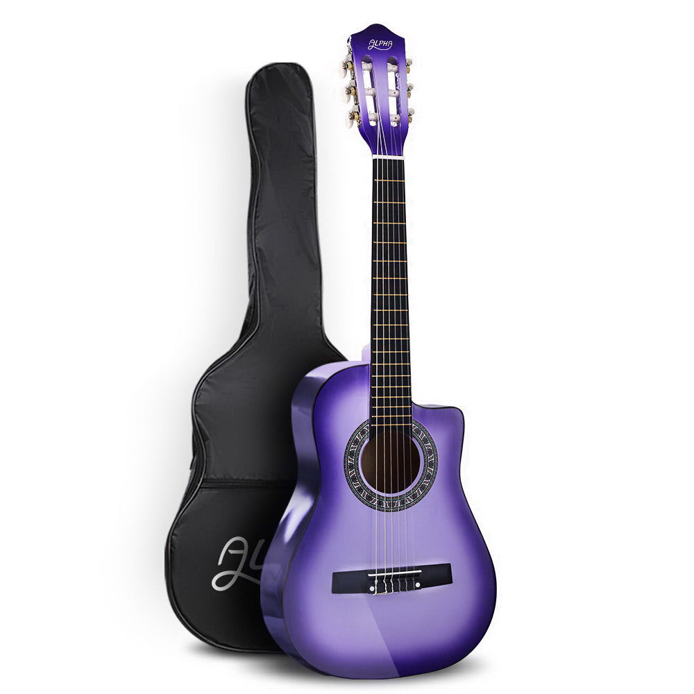 34" Purple Classical Acoustic Guitar for Kids - Cutaway Design, Ideal 1/2 Size for Easy Learning and Travel