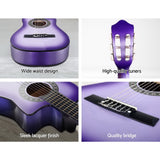 34" Purple Classical Acoustic Guitar for Kids - Cutaway Design, Ideal 1/2 Size for Easy Learning and Travel