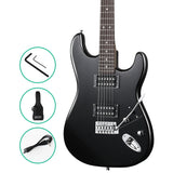 Alpha Strat-Style Electric Guitar with Carry Bag – Black Rock Music Instrument