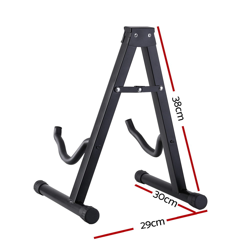 Alpha Portable Guitar Stand with Accessories Pack for Acoustic, Electric, and Bass Guitars