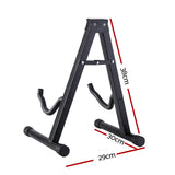 Alpha Portable Guitar Stand with Accessories Pack for Acoustic, Electric, and Bass Guitars - Front View