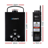 Portable Outdoor Gas Water Heater with 12V Shower Pump – Devanti Camping Hot Shower System