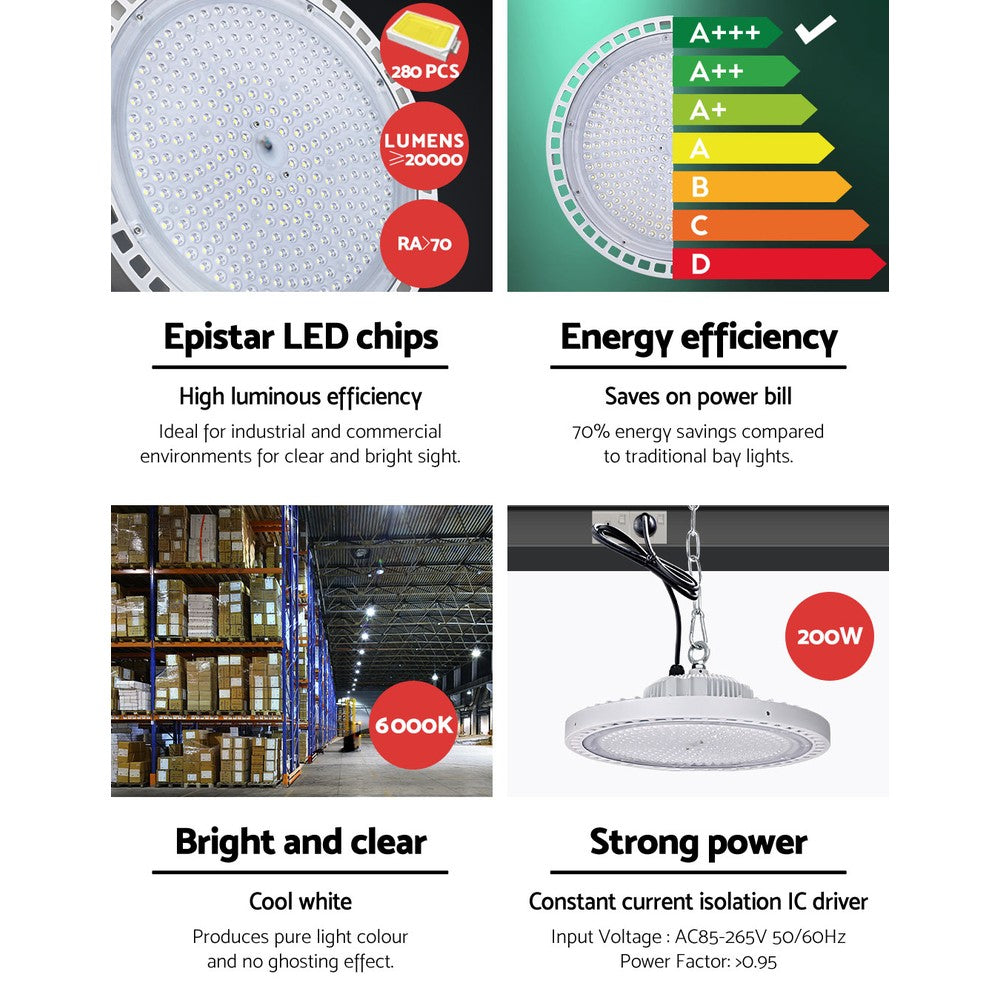 Leier 200W Industrial LED High Bay Lighting for Warehouse and Gym Applications