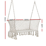 Gardeon Double Hammock Chair for Two - Cream Portable Swing with Tassels