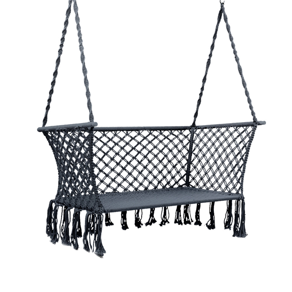 Gardeon Double Hammock Chair with Tassels - Portable 2-Person Swing for Indoor/Outdoor Use