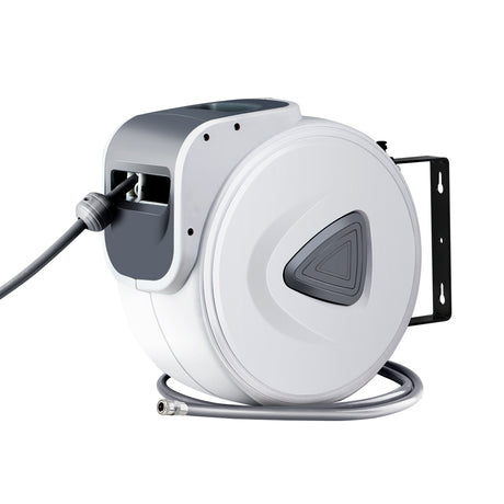 20m Automatic Wall-Mounted Air Hose Reel with 180° Swivel and Self-Layering Mechanism