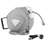 10M Self-Rewinding Garden Hose Reel with 9-Function Spray Gun