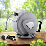 10M Self-Rewinding Garden Hose Reel with 9-Function Spray Gun