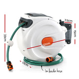 Greenfingers 10M Wall-Mounted Automatic Hose Reel with Versatile Spray Gun - Effortless Garden Watering Solution - Side View