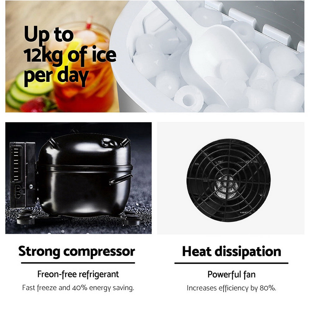 Devanti Silver Portable Ice Maker Machine