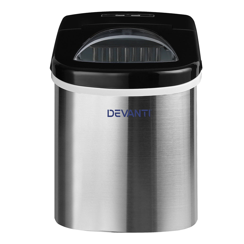 Devanti 2.4L Stainless Steel Countertop Ice Cube Machine