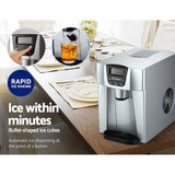 Devanti 2-in-1 Compact Ice Maker and Water Dispenser - Silver