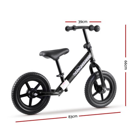 Rigo 12" Kids Balance Bike - Lightweight Push Bicycle for Toddlers, Black