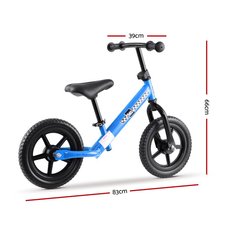 Rigo 12" Blue Kids Balance Bike - Lightweight Toddler Ride-On Bicycle with Adjustable Features