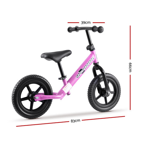 Rigo Pink 12" Kids Balance Bike - Lightweight Toddler Ride-On Bicycle with Adjustable Features