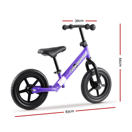 Purple Rigo 12" Kids Balance Bike – Lightweight Toddler Push Bicycle for Learning Balance and Fun