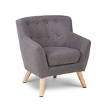 Grey Linen Kids Armchair - Stylish Nordic Lounge Seat for Children's Rooms