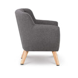 Grey Linen Kids Armchair - Stylish Nordic Lounge Seat for Children's Rooms