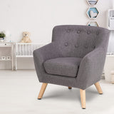 Grey Linen Kids Armchair - Stylish Nordic Lounge Seat for Children's Rooms