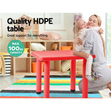 Red Adjustable Kids Study Table - Durable HDPE Plastic with Safety Features - Top-Down View