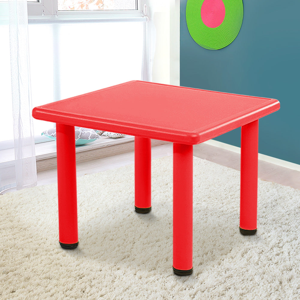 Red Adjustable Kids Study Table - Durable HDPE Plastic with Safety Features