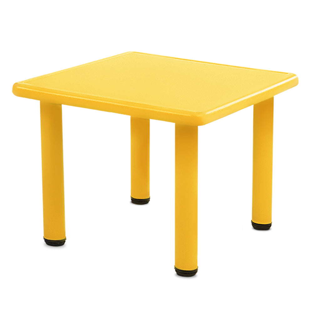 Children's Yellow Adjustable HDPE Plastic Play Table with Steel Frame - 60x60cm