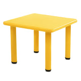 Children's Yellow Adjustable HDPE Plastic Play Table with Steel Frame - 60x60cm