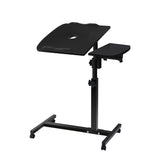 Adjustable Mobile Laptop Desk with USB Fan - Black