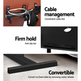 Adjustable Mobile Laptop Desk with USB Fan - Black