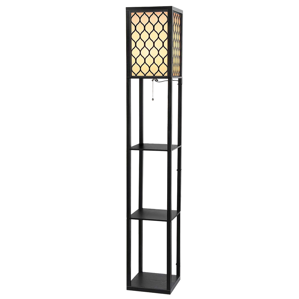 Vintage Artiss Floor Lamp with Storage Shelves – LED Reading Light for Bedroom and Living Room