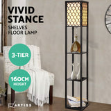 Vintage Artiss Floor Lamp with Storage Shelves – LED Reading Light for Bedroom and Living Room