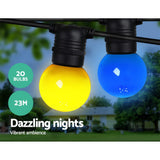 G45 23m Connectable LED Festoon String Lights - 20 Bulbs for Weddings, Parties, and Outdoor Events